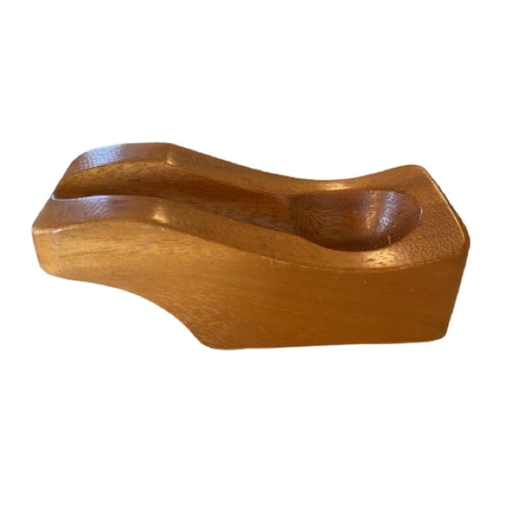 Handmade KMC Monkeypod Wood Pipe Rest MCM Sleek Man Cave Professor Old Money